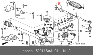 Осевой шарнир, рулевая тяга 53011SAAJ01 HONDA