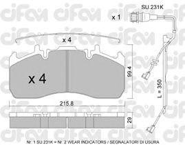 Комплект тормозных колодок, диско 8228080K CIFAM