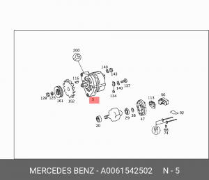 Генератор A0061542502 MERCEDES BENZ