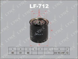 Фильтр топливный LF-712 LYNXAUTO