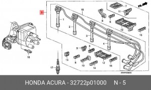 Ккомплект проводов зажигания 32722P01000 HONDA