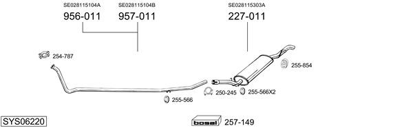 Средний глушитель выхлопных газов 278355 BOSAL