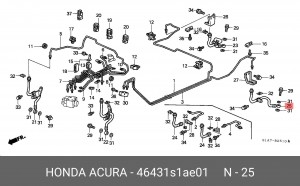 Тормозной шланг 46431S1AE01 HONDA