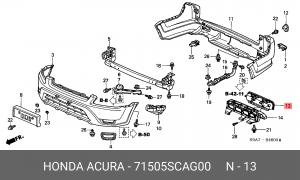 Рамка номерного знака 71505SCAG00 HONDA