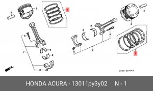 Кольца поршневые (комплект) 13011PY3Y02 HONDA