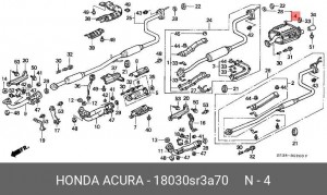 Глушитель выхлопных газов конечный 18030SR3A70 HONDA