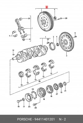 Маховик 94411401201 PORSCHE