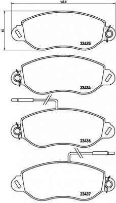 Комплект тормозных колодок, диско P56042 BREMBO