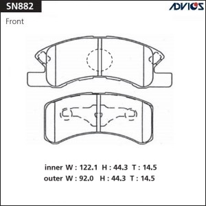 Колодки тормозные дисковые SN882 ADVICS