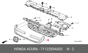 Насадка, решетка радиатора 71122S9A003 HONDA