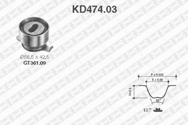 Комплект ремня ГРМ KD474.03 NTN SNR