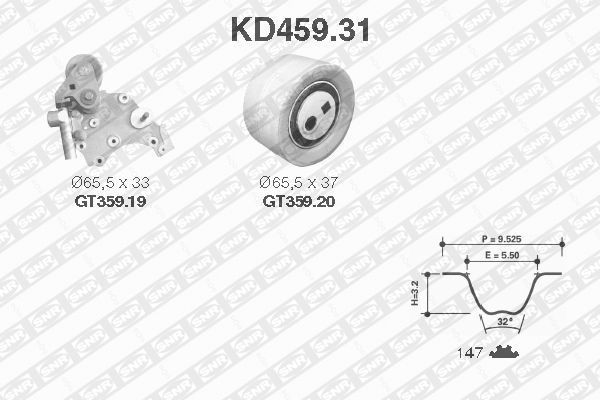 Комплект ремня ГРМ KD459.31 NTN SNR