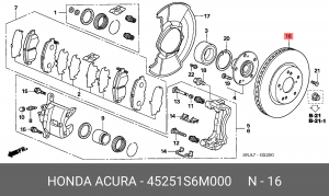 Тормозной диск 45251-S6M-000 HONDA