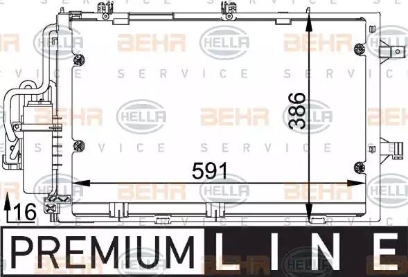 Конденсатор, кондиционер 8FC 351 300-601 HELLA