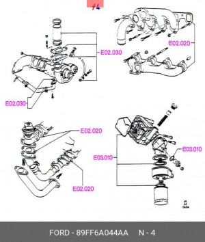 Комплект прокладок, двигатель 89FF6A044AA FORD
