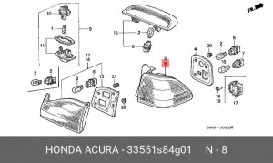 Задний фонарь 33551S84G01 HONDA