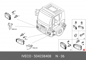 Основная фара 504238408 IVECO