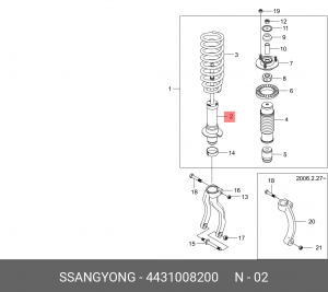 Амортизатор подвески 4431008200 SSANG YONG
