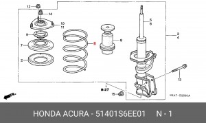 Пружина ходовой части 51401S6EE01 HONDA