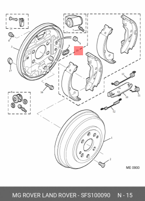 Комплект тормозных колодок SFS100090 MG ROVER LAND ROVER