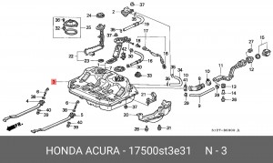 Топливный бак 17500ST3E31 HONDA
