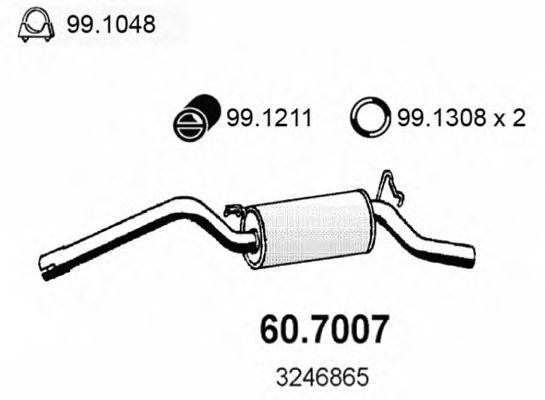 Глушитель выхлопных газов конечный 607007 ASSO