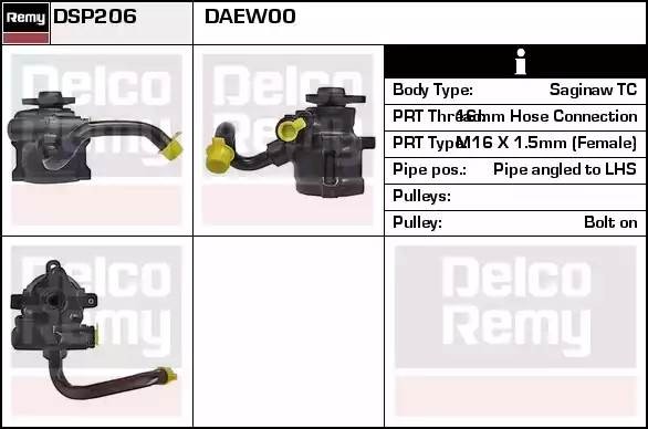Гидравлический насос, рулевое управление DSP206 DELCO REMY