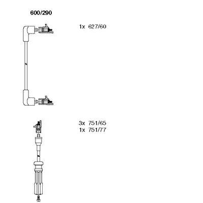 Ккомплект проводов зажигания 600290 BREMI