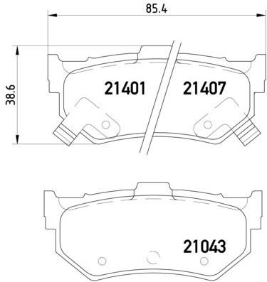 Комплект тормозных колодок, диско P 28 007 BREMBO