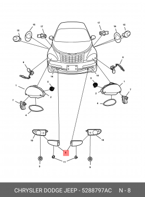 Противотуманная фара 5288 797AC CHRYSLER