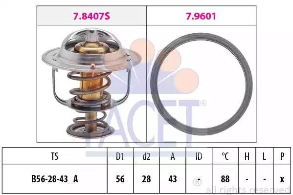 Термостат, охлаждающая жидкость 7.8408 FACET