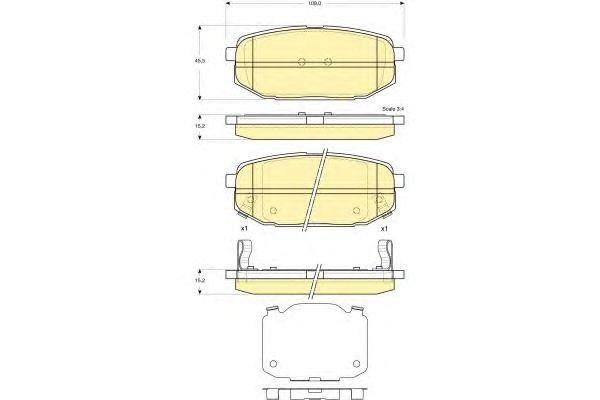 Комплект тормозных колодок, диско 6133849 GIRLING