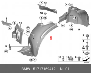 Подкрылок 51 71 7 169 412 BMW