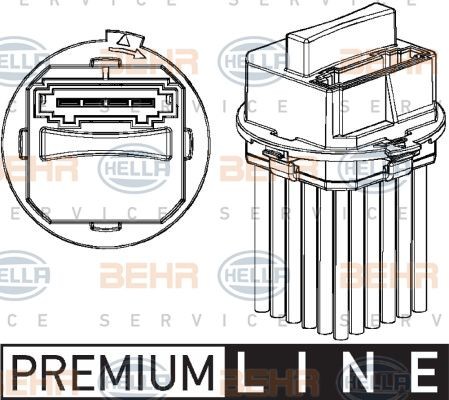 Сопротивление, вентилятор салона 5HL 351 321-321 HELLA
