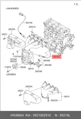 Лямбда-зонд 3921002910 HYUNDAI KIA