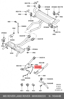 Лямбда-зонд MHK000220 MG ROVER LAND ROVER
