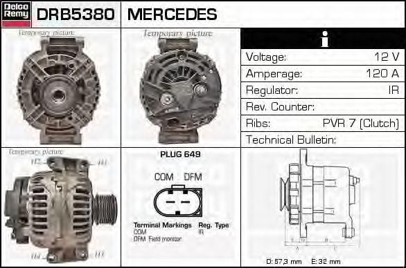 Генератор DRB5380 DELCO REMY