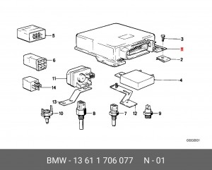 Блок управления, управление двигателем 13 61 1 706 077 BMW