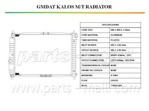 Радиатор охлаждения ДВС PXNDC-025 PMC PARTS MALL