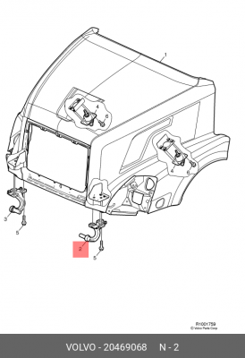 Петля - шарнир открывания капота 20469068 VOLVO