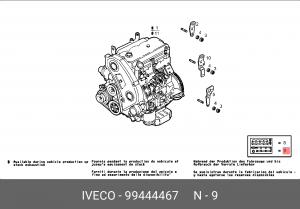 Комплект прокладок, головка цилиндра 99444467 IVECO