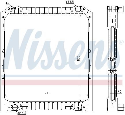 Радиатор, охлаждение двигател 62349A NISSENS