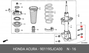 Болт тормозного суппорта 90119SJCA00 HONDA