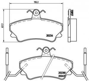 Комплект тормозных колодок, диско P68019 BREMBO
