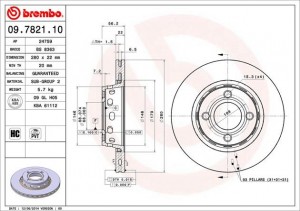 Тормозной диск 09.7821.10 BREMBO
