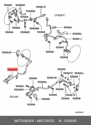 Датчик, частота вращения колеса MR129555 MITSUBISHI