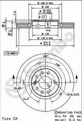 Тормозной диск 09.9177.10 BREMBO