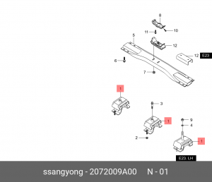 Подушка двигателя 2072009A00 SSANG YONG