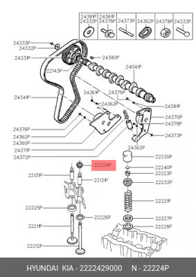 Уплотнительное кольцо, стержень кла 2222429000 HYUNDAI KIA