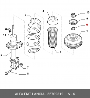 Опора амортизатора подвески 55702312 ALFA FIAT LANCIA